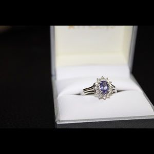 Tanzanite & Diamond Accent Ring in 10k White Gold